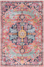 Lahome 6x9 Area Rugs Machine Washable Area Rugs for Living Room,Non Slip Bedroom Rug,Dining Room Rugs for Under Table,Large Bohemian Vintage Non Skid Indoor Carpet for Home Office(6x9ft,Fuchsia)