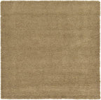 Unique Loom Solid Shag Collection Area Rug (7' 10" Square, Sandy Brown)