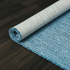 Beverly Rug Indoor Outdoor Rug 6x9, Washable Outside Carpet for Patio, Deck, Porch, Solid Modern Area Rug, Water Resistant, Aqua Blue