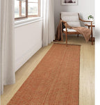 Collive Long Hallway Runner Rug 2.6' x 10', Washable Runner Indoor Entryway Rug, Terracotta Braided Woven Kitchen Runner Rugs Low-Profile Front Door Floor Carpet for Laundry Room Bedroom