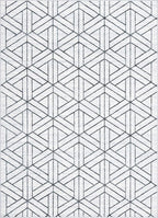 Rugs.com Lattice Trellis Collection Rug – 7' x 10' White Low-Pile Rug Perfect for Living Rooms, Large Dining Rooms, Open Floorplans