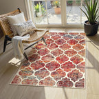 Lahome Moroccan 3x5 Rug for Bedroom, Washable Area Rugs Non-Slip Throw Entryway Rug Small Kitchen Mat Modern Colorful Christmas Carpet Rugs for Living Room Office Bathroom (3'x5', California Sunset)