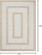 Abani Area Rugs - Modern Minimalist Pattern - Cream Rug for Living Room, Bedroom, Dining Room - Indoor/Outdoor - Easy to Clean - Non-Shedding - 6' x 9"