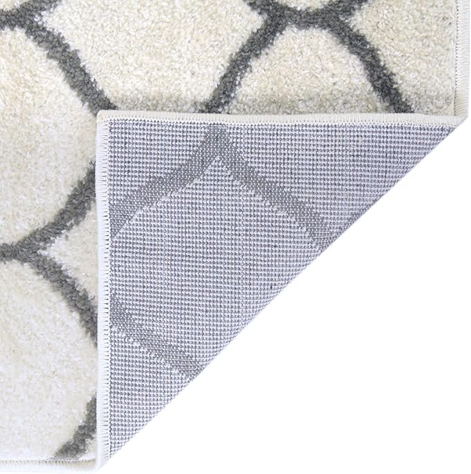 Rugs.com Lattice Frieze Collection Rug – 2' x 8' 8 Runner Ivory Medium Rug Perfect for Living Rooms, Large Dining Rooms, Open Floorplans