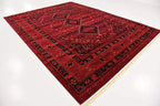 Unique Loom Tekke Collection Area Rug - Sheibani (9' x 12' Rectangle, Red/ Black)