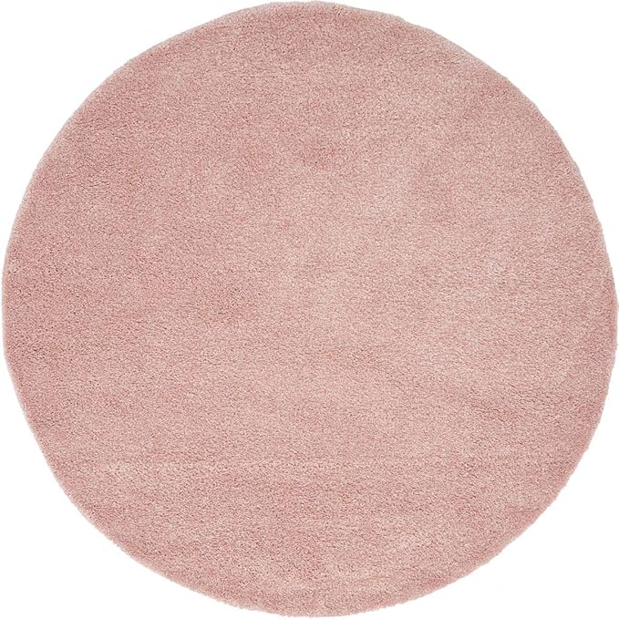 Unique Loom Solo Collection Area Rug - Calabasas (6' 1" Round, Pink)