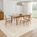 Area Rugs 9x12 Living Room: Washable Large Vintage Beige Rug Neutral Non-Slip Soft Stain Resistant Indoor Carpet for Bedroom Nursery Dining Room Under Table Bed Home House Office Playroom