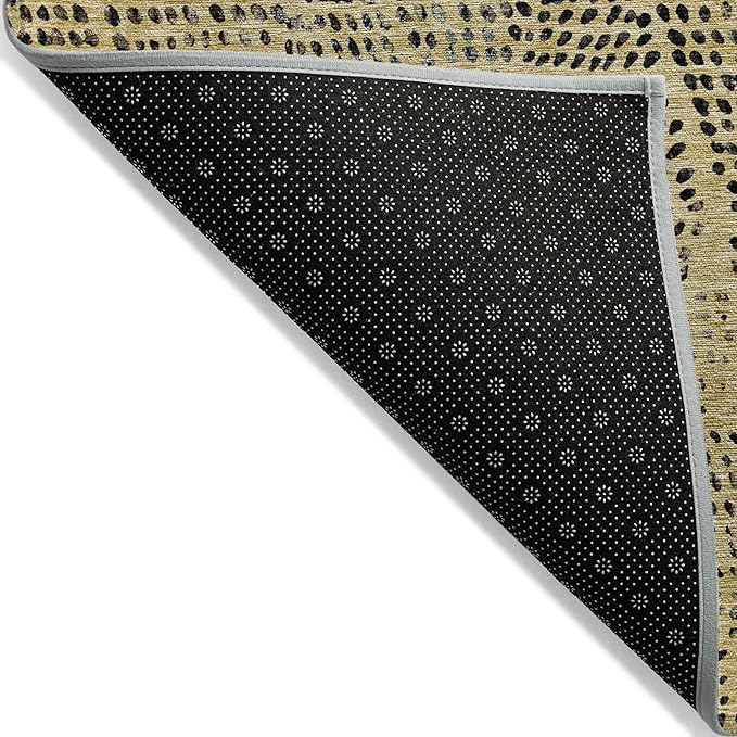 Addison Rugs Chantille ACN591 Gold 8' x 8' Indoor Outdoor Round Rug, Easy Clean, Machine Washable, Non Shedding, Bedroom, Living Room, Dining Room, Kitchen, Patio Rug