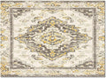 Bohemian Pattern Rectangular Area Rugs for Living Room Bedroom 5 x 8 ft Brown & Yellow Abstract Non-Shedding Soft Low Pile Rug Non Slip Washable Rug for Nursery Entryway Playroom