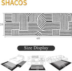 SHACOS Soft Cozy Fluffy Arch Pattern High Low Pile Runner Rugs 2'x6' Non Slip Washable Rug Runners Modern Geometric Arc Carpet for Bedroom Bathroom Hallway, Black White