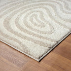 LUXE WEAVERS Geometric Swirl Cream 4x5 Area Rug High Low Modern Carpet