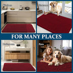 OLANLY Dog Door Mat for Muddy Paws 70x46, Absorbs Moisture and Dirt, Absorbent Non-Slip Washable Doormat, Quick Dry Chenille Mud Mat for Dogs, Entry Indoor Entryway Carpet for Inside Floor, Red