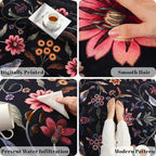 Vintage Medallion Floral Area Rugs 8x10 Clearance, Machine Washable Non-Slip, Low Pile Soft Large Carpet for Living Room, Bedroom, Dining Room, Farmhouse, Kids Playroom, Office | Black