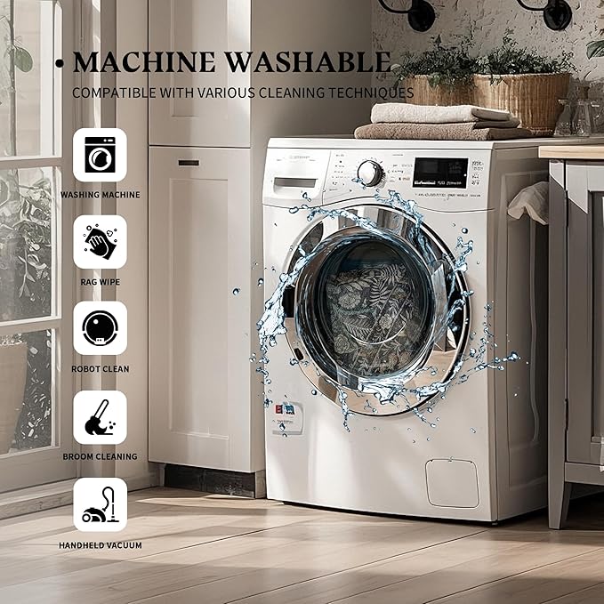 Washable Runner Rug 2x8: Vintage Boho Floral Carpet Runners for Hallway Entryway Non-Slip - Soft Botanical Low Pile Thin Mat for Kitchen Bathroom Bedroom Laundry Floor Decor - Dark Green