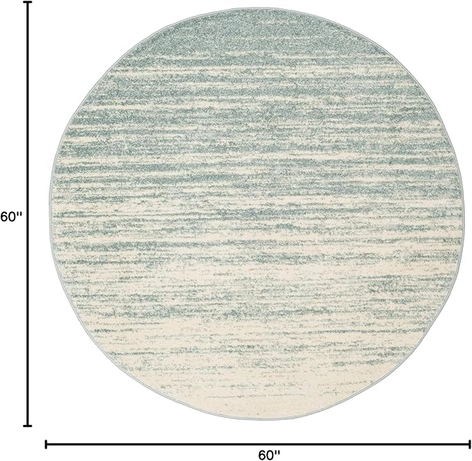 SAFAVIEH Adirondack Collection Area Rug - 5' Square, Champagne & Cream, Modern Ombre Design, Non Shedding & Easy to Clean, Ideal for Living Room, Bedroom, Office, Dining Space (ADR113W)