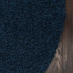 Unique Loom Solid Shag Collection Area Rug (5' 1" x 8' Oval, Sapphire Blue/ Navy Blue)