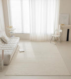 jxgzyy Beige Area Rug Solid, 0.36'' Thick Low Pile Textured Rug for Bedroom, Minimalist Aesthetic Home Décor for Dining Table, Polypropylene Kitchen Rug with Non-Slip Backing, 5x7