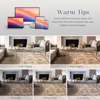 Phantoscope Washable Area Rug 9'x12' Non-Slip, Vintage Neutral Rugs for Living Room, Bedroom, Dining Room, Distressed Boho Floral Medallion Pattern, Low-Pile Foldable Carpet, Brown/Charcoal Spice