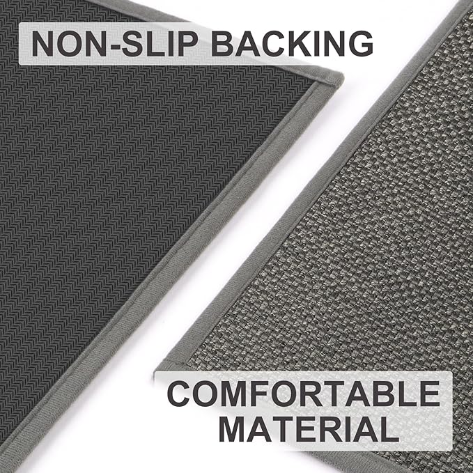 LEKEEPGO Door Mat 32"x47", Non Slip Door Mat Indoor Entrance, Rubber Backing Front Indoor Doormat Washable Absorbent Low-Profile Entryway Entry Resist Dirt Inside Door Mats, Grey