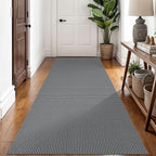Braided Runner Rug 3x8 Ft Washable Runners for Hallways Non Slip Rubber Backed Kitchen Runners Cotton Entryway Runner Indoor, Woven Floor Carpet for Hall Kitchen Bedroom, Dark Grey/Grey