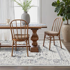 LUMI 8x12 Washable Area Rug for Living Room, Ultra Soft Traditional Rugs Non Slip with Rubber Backing, Low Profile, High Traffic, Stain Resistant Carpets, Ideal for Bedroom, Dining Room, Indoor
