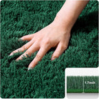 Dark Green Area Rugs 9x12 Living Room Bedroom, Fluffy Large Rug Soft Shag Non-Slip Carpet for Kids Boys and Girls Room Dorm Home Decor (9ft x 12ft)