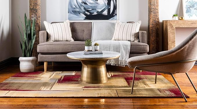Unique Loom Barista Collection Area Rug - Timor (2' 2" x 3' 1" Rectangle, Multi/ Red)