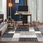 Rugshop Gray Modern Geometric Boxes Non-Slip Area Rug Non-Shedding for Bedroom, Office and Living Room, 3'3" x 5'