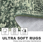 KILOCOCO Hallway Runner 2x6 Rug Runner Printed Vintage Floral Washable Kitchen Runners Non-Slip Rubber Backed Runners for Hallways Laundry Room Distressed Boho Rugs for Entryway Bedroom, Green