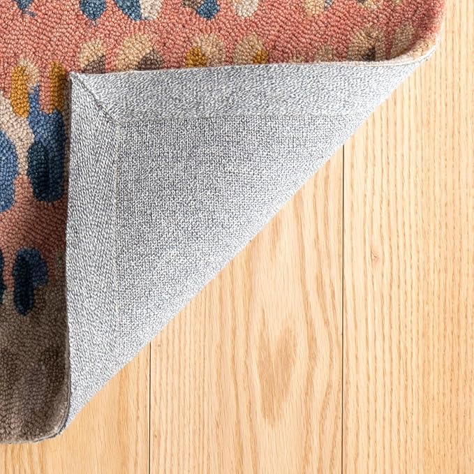 Dash & Albert Paint Chip Stone Hand Micro Hooked Wool Rug, 8.5 X 11.5 Feet, Multicolored/Pink Geometric Pattern