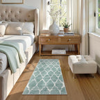 Lahome Moroccan Washable Kitchen Rugs- 2x4 Green Kitchen Mat Non-Slip Soft Bathroom Runner Throw Low-Pile Small Laundry Room Mat, Sage Print Distressed Floor Carpet Runners for Entryway Bedroom