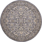 Unique Loom Sialk Hill Collection Area Rug - Washington (8' Round Gray/Black)
