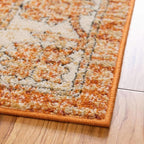 Unique Loom Isabella Collection Area Rug - Adjani (5' 4" Square, Rust Red/ Black)