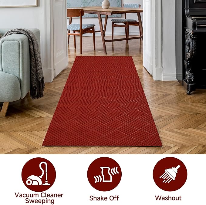 jxgzyy Commercial Christmas Red Carpet Runner, 3'11" x 9'10" Heavy Duty Hallway Runner Rug, Non Slip Area Rugs for Entryway, Outdoor Indoor Kitchen Mat for Living Room Garage Wedding Party Decor