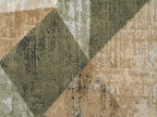 Abani Savoy Collection Area Rug - Green and Cream Geometric Design - 5'3"'x7'6 - Easy to Clean - Durable for Kids and Pets - Non-Shedding - Medium Pile - Soft Feel -for Living Room, Bedroom & Office