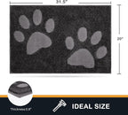 PURRUGS Dirt Trapping Door Mat 20" x 31.5", Non-Skid/Slip Machine Washable Microfiber Entryway Rug, Dog Doormat, Super Absorbent Welcome Mat for Muddy Wet Shoes and Paws, Charcoal