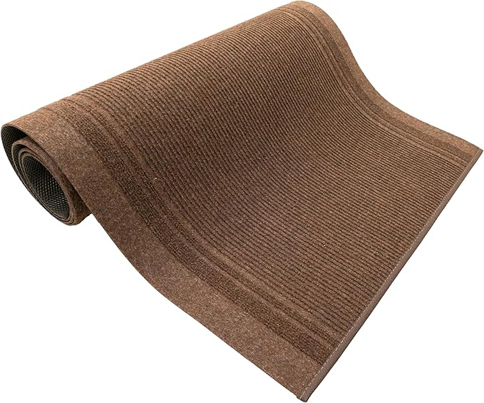 English Home Custom Size Non Slip Striped Design Light Weight Durable PVC Backing Thin Pile Runner Rug (36" x 12')