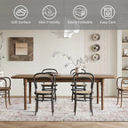 Easy-Going Area Rug 6x9 Washable Boho Rugs for Living Room Non-Slip Bedroom Rug Low Pile Lightweight Vintage Distressed Throw Rug for Dining Room Kitchen Home Office Carpet, Grey Brick