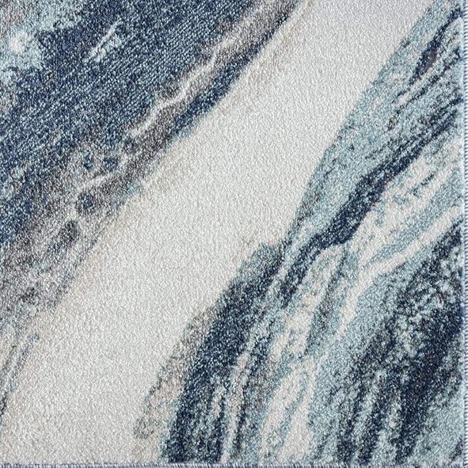 LUXE WEAVERS Lagos Collection 7983 Blue 9x12 Art Deco Area Rug