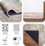 Keen Home Design 2x10 Rug - Machine Washable Runner Rug with Non-Slip Backing, Ideal for Hallway, Entryway, Kitchen, Laundry Room - Vintage, Easy Clean, Durable, Low Pile - (2'6" x 10')