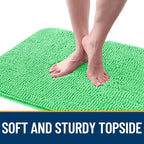 OLANLY Dog Door Mat for Muddy Paws 30x20, Absorbs Moisture and Dirt, Absorbent Non-Slip Washable Doormat, Quick Dry Chenille Mud Mat for Dogs, Entry Indoor Entryway Carpet for Inside Floor, Mint Green