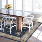RUGGABLE Washable Vintage Area Rug – Verena Sapphire 5x7, Stain-Resistant, Non-Slip – Medium Machine Washable Rugs for Living Room, Bedroom, Hallway, Entryway & Office–with Standard Pad