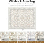 WITSHOCK Living Room Area Rugs 7x9: Soft Non-Slip Backing Washable Rugs Vintage Large Carpet for Bedroom Office Dining Room Kitchen Stain Resistant Home Decor Rug