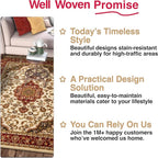 Well Woven Barclay Collection Medallion Kashan Ivory 6x9 Area Rug - for Living Room, Bedroom, and Dining Room