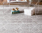 Unique Loom Trellis Frieze Collection Area Rug - Geometric (5' 1" x 8', Light Gray/ Ivory)