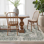 LUMI Washable Area Rug 5x8 for Living Room, Ultra Soft Stain Resistant Carpet with Non Slip Rubber Backing, Non-Shedding Low Pile Rugs for Bedroom, Dining Room, Indoor, Office