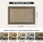 OJIA Easy Jute 3x5 Washable Rugs for Entryway, Farmhouse Checkered Indoor Door Mat Non-Slip Indoor Outdoor Rugs Modern Patio Rug Front Door Mat Outside Entrance Throw Carpet for Entry Porch Decor