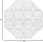 Unique Loom Trellis Frieze Collection Area Rug - Geometric (5' Octagon, Ivory/ Gray)