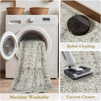 Moynesa Grey Rugs for Living Room 8x10, Vintage Washable Area Rug for Bedroom Dining Room Office, Low Pile Soft Non-Slip Retro Neutral Carpets for Kitchen Indoor Nursery
