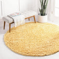 Unique Loom Davos Shag Collection Area Rug - Solid (10' Round, Sun Yellow)